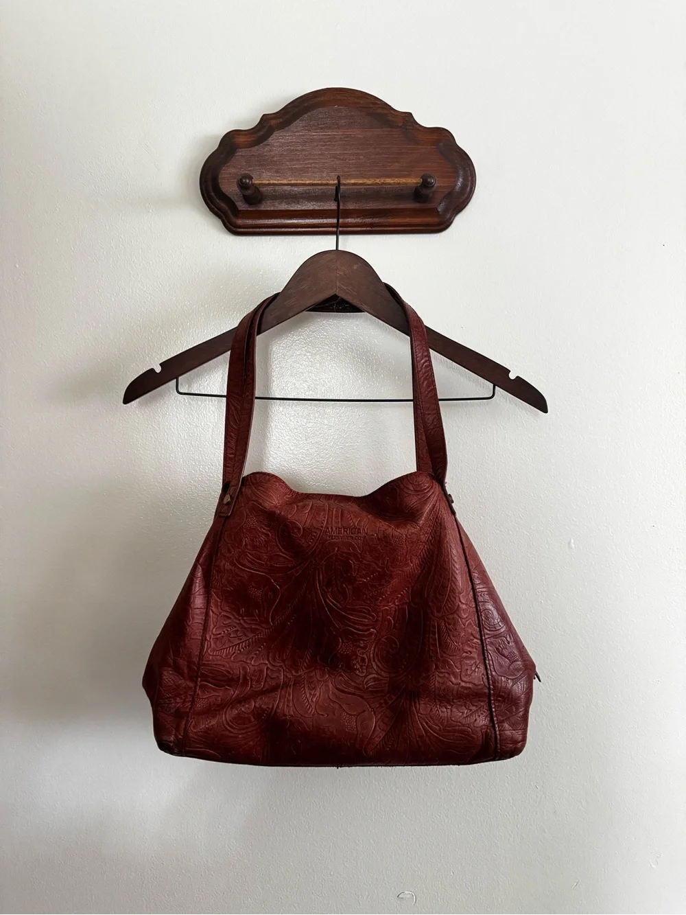 American Leather Co. Leather Embossed Tote Bag
